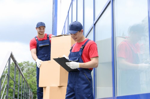 Removal van and moving boxes for a Sutton home move