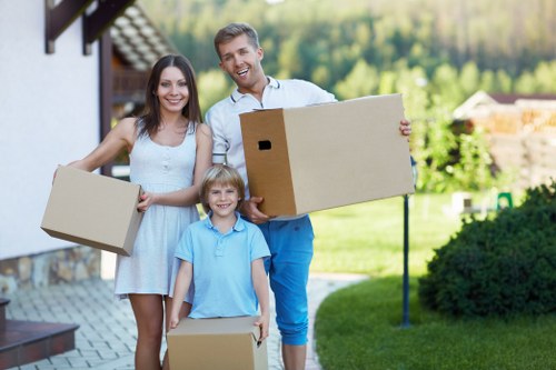 Preparing boxes and household items for a move in Sutton