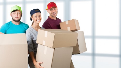 Removal van outside a Sutton residential property during a local move