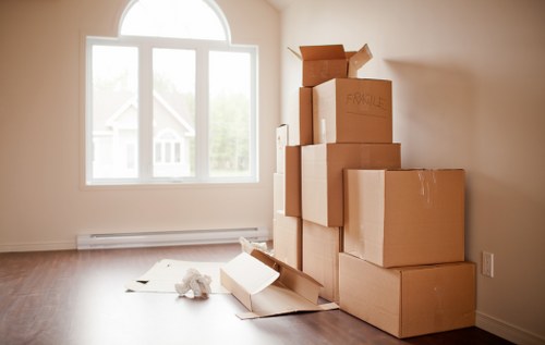 Free quote concept for Sutton removals with neatly packed household items