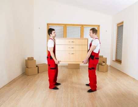 Sutton residential move with boxes and furniture